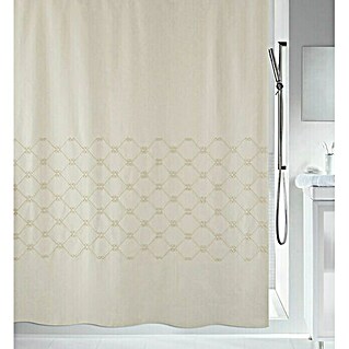 Spirella Cortina de baño textil Rombos (An x Al: 180 x 200 cm, Beige)