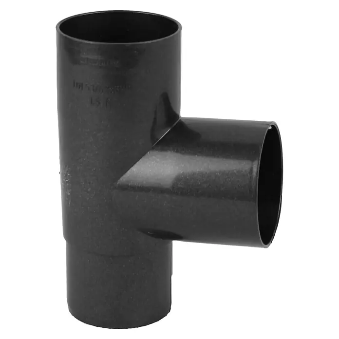 Marley Fallrohrabzweig - Nennweite Zubehör Dachrinnen: 53/53 mm, Winkel: 87 °, Kunststoff, Anthrazit-Metallic - Schwarzes PVC-T-Stück für Sanitäranwendungen. Ideal für Abwasserleitungen und Sanitärinstallationen, robust und langlebig.