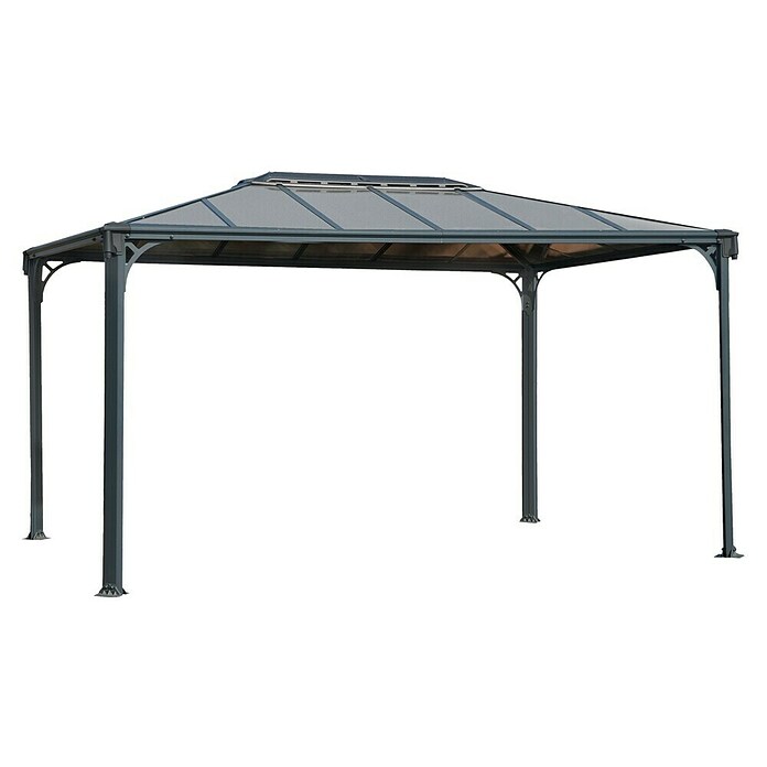 Palram – Canopia Cenador con cortinas Martinique (An x Pr: 300 x 360 cm, Color del armazón: Antracita, Aluminio) | BAUHAUS
