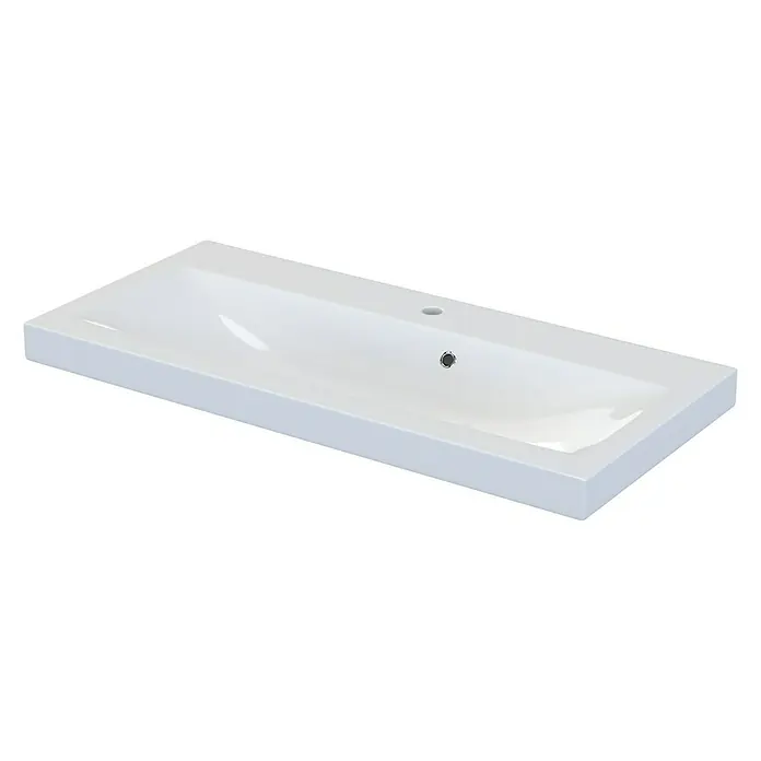 Camargue Espacio Einbauwaschbecken Olex - 100 x 46 cm, Weiß - Elegantes Waschbecken in Weiß. Das moderne Design des Waschbeckens fügt sich nahtlos in jedes Badezimmer ein.