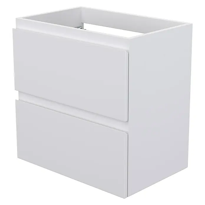 Camargue Espacio Waschtischunterschrank - 60 x 40 x 60 cm, 2 Schubkästen, Gama weiß matt - Abbildung eines weißen Waschtischunterschranks mit zwei Schubladen. Der Schrank ist ohne Waschbecken und Armaturen dargestellt.