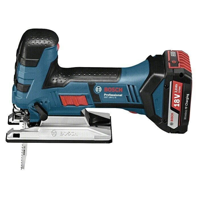 Bosch Professional Akku-Stichsäge GST 18 V-LI L-Boxx18 V, 2 Akkus, 4 Ah Left Side View