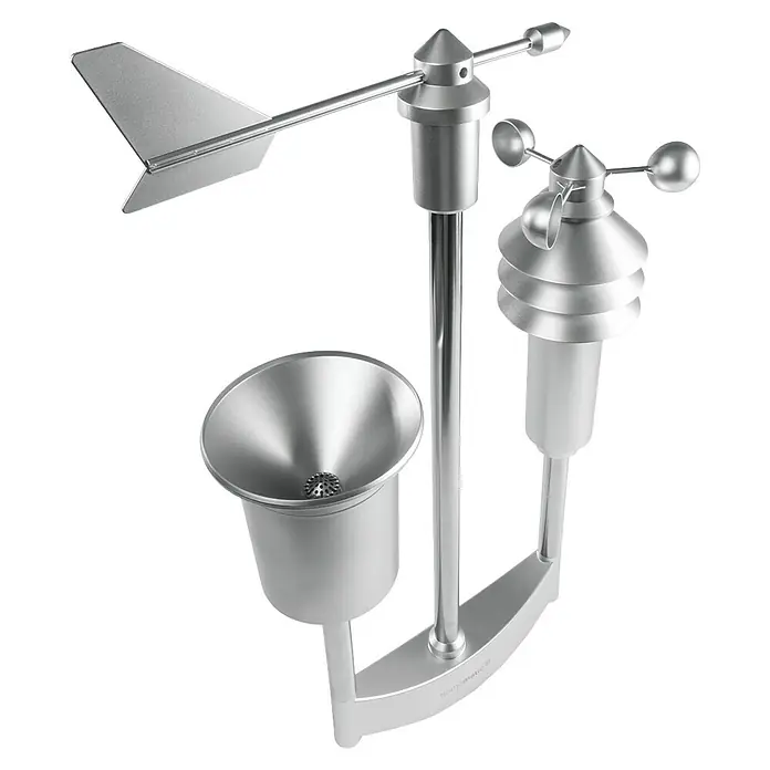 Homematic IP Funk-Wettersensor HmIP-SWO-PR - Batteriebetrieben, 15 x 40 x 65 cm, Edelstahl - Wetterstation zur Messung von Niederschlag, Windrichtung und Windgeschwindigkeit, gefertigt aus robustem Metall.