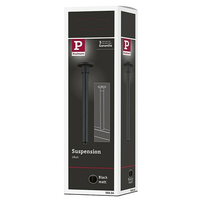 Paulmann URail Schienenabhängung (Länge: 10,5 cm, Schwarz-matt) | BAUHAUS