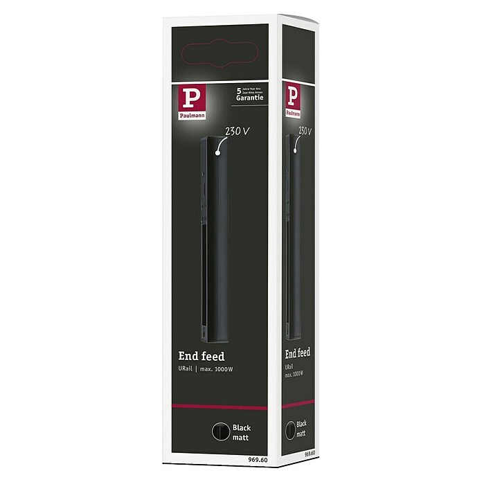 Paulmann URail End-Einspeisung (16,1 cm, 1 000 W, Schwarz) | BAUHAUS