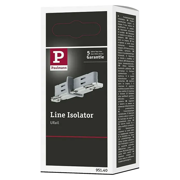 Paulmann URail Separador de corriente Plata - 7 cm, 1.000 W, Cromado mate, 230 V, Plástico - Aislador de línea Paulmann URail: Un producto de alta calidad para un aislamiento seguro y fiable de sus sistemas URail.
