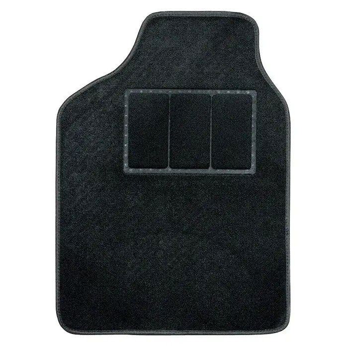 Juego de alfombrillas para coche Clasic - 4 pzs., Negro - Alfombrilla negra para coche con secciones reforzadas para ofrecer protección y durabilidad.