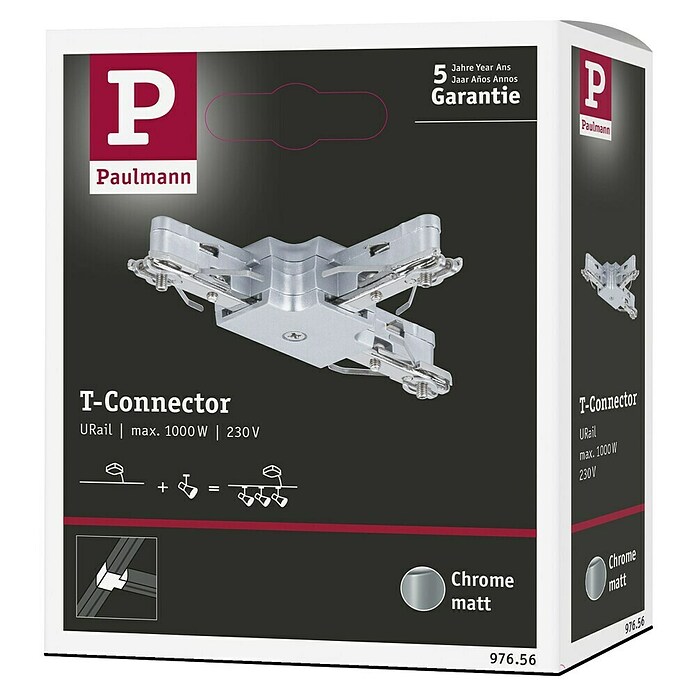 Paulmann URail Conector en T (10,4 x 6,2 cm, Metal)