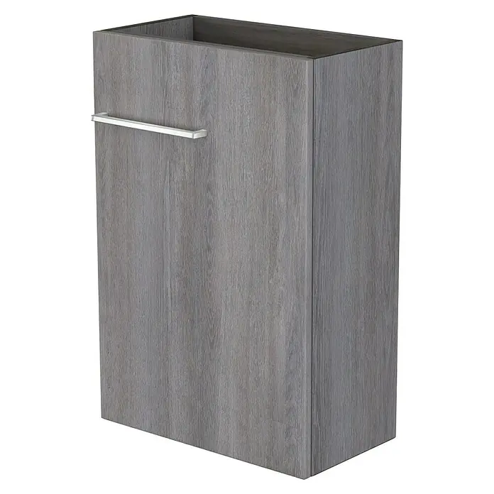 Camargue Espacio Waschtischunterschrank - 40 x 22 x 60 cm, Faro - Grauer Waschbeckenunterschrank mit Handtuchhalter, ideal für moderne Badezimmer. Das schlichte Design bietet praktischen Stauraum.