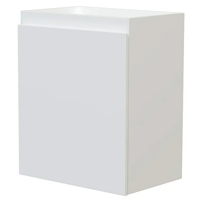 Camargue Espacio Waschtischunterschrank - 50 x 33 x 60 cm, Gama weiß matt - Weiße Kommode mit minimalistischem Design, ideal für moderne Badezimmer oder als stilvolle Aufbewahrungslösung im Wohnbereich.