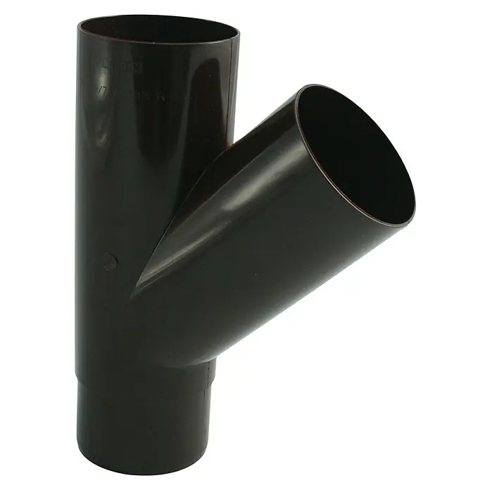 Marley Fallrohrabzweig - Nennweite Zubehör Dachrinnen: 75/75 mm, 45 °, Kunststoff, Braun - Abzweigstück aus PVC, ideal für Abwasserleitungen und Sanitärinstallationen. Robustes Material für langlebige Verbindungen im Rohrsystem.