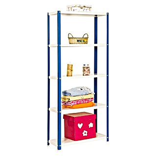Simonrack Simonhome Metallregal Classic Mini (H x B x T: 180 x 80 x 40 cm, Traglast pro Boden: 100 kg, Anzahl Böden: 5 Stk., Schrauben, Blau)