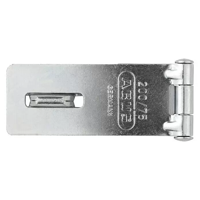 Abus Portacandados 200 - L x An: 75 x 29 mm - Cierre de seguridad de metal plateado con bisagra y marca ABUS.