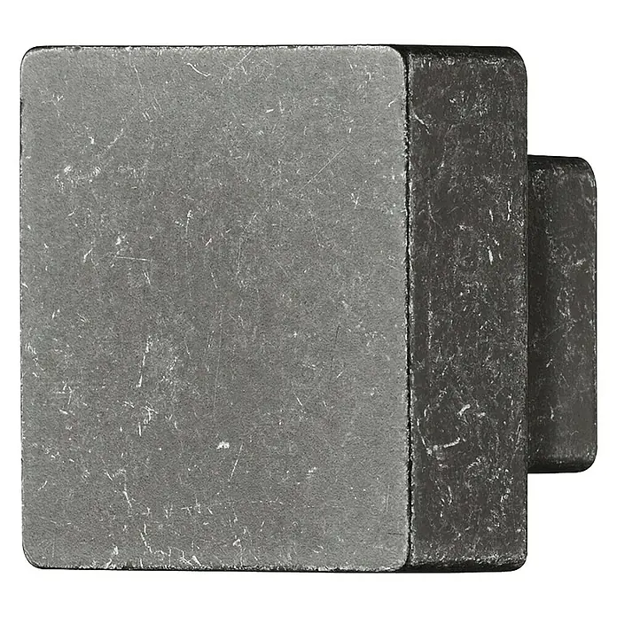Häfele Pomo para muebles - Tipo de tirador del mueble: Botón, Hierro - Pomo cuadrado de metal oscuro para muebles, ideal para estilos interiores modernos y rústicos. Diseño robusto con sutiles signos de uso.
