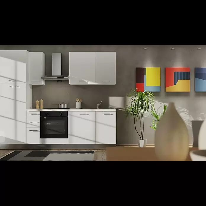Marinelli Cucine Vormontierte Küchenzeile GiuliaBreite: 275 cm, Weiß, Mit Elektrogeräten, Dekor Arbeitsplatte: Marmoroptik, Spüle rechts - Marinelli Cucine | Montageanleitung