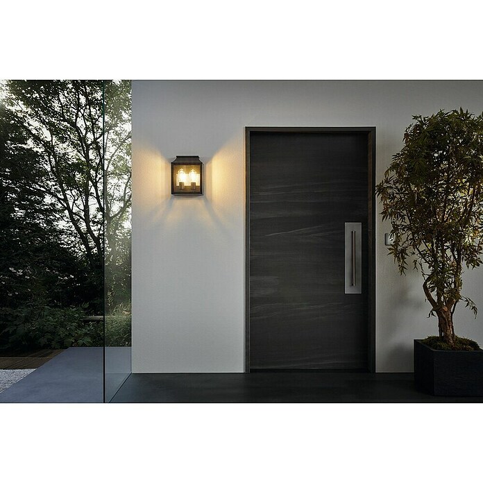 Eglo Vanjska zidna svjetiljka Soncino  (120 W, 330 x 120 x 265 mm, Crne boje, Prozirno, IP44) | BAUHAUS