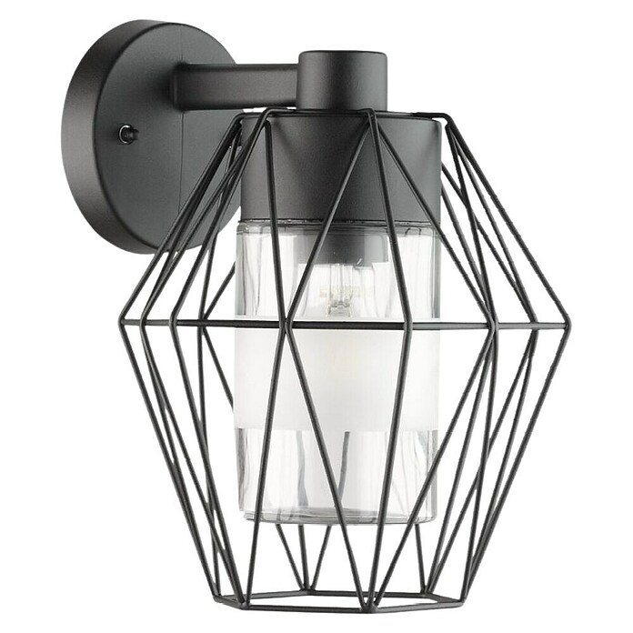 Eglo Vanjska zidna svjetiljka Canove  (60 W, Boja kućišta: Crne boje, Boja sjenila: Saten prozirno, IP55) | BAUHAUS