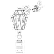 Eglo Vanjska zidna svjetiljka Canove  (60 W, Boja kućišta: Crne boje, Boja sjenila: Saten prozirno, IP55) | BAUHAUS