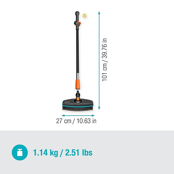Gardena Cleansystem Set čistilnih krtač Cleansystem  (Dolžina držala: 90 cm, Vodonosni) | 7317 - Wassertechnik Reinigung | IAFB - Systemteile Wassertechnik | IAF - Wassertechnik | IA - Gartenhartware | I - Stadtgarten | BAUHAUS