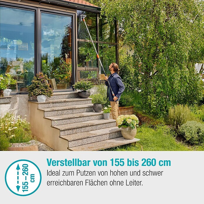 Gardena Cleansystem Teleskopski vodni ročaj Cleansystem  (155 cm - 260 cm, Aluminij) | 7317 - Wassertechnik Reinigung | IAFB - Systemteile Wassertechnik | IAF - Wassertechnik | IA - Gartenhartware | I - Stadtgarten | BAUHAUS