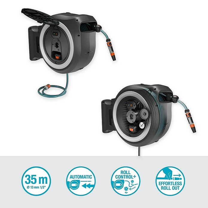 Gardena Power for All 18V Akumulatorski boben za vrtno cev Powerroll XL  (18 V, 1 baterija, Dolžina cevi: 35 m) | 7332 - Schlauchwagen, -träger, -halter Marke | IAFD - Schläuche/Schlauchaufbewahrung | IAF - Wassertechnik | IA - Gartenhartware | I - Stadtgarten | BAUHAUS
