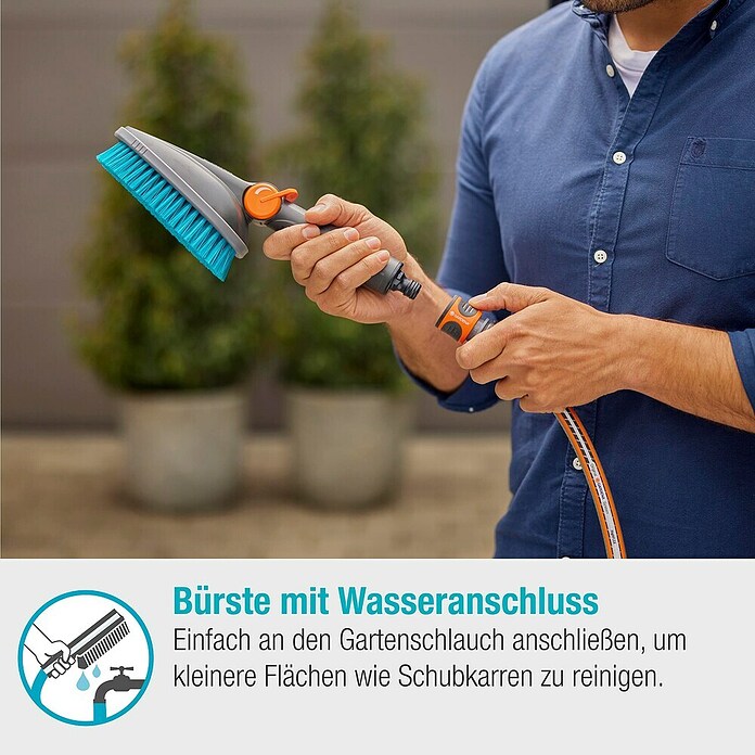 Gardena Cleansystem Ročna krtača Cleansystem M hard  (Vodonosni) | 7317 - Wassertechnik Reinigung | IAFB - Systemteile Wassertechnik | IAF - Wassertechnik | IA - Gartenhartware | I - Stadtgarten | BAUHAUS