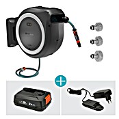Gardena Power for All 18V Enrollador de manguera de batería Power-Roll XXL en Kit (18 V, 1 batería, Longitud del tubo: 40 m) | BAUHAUS