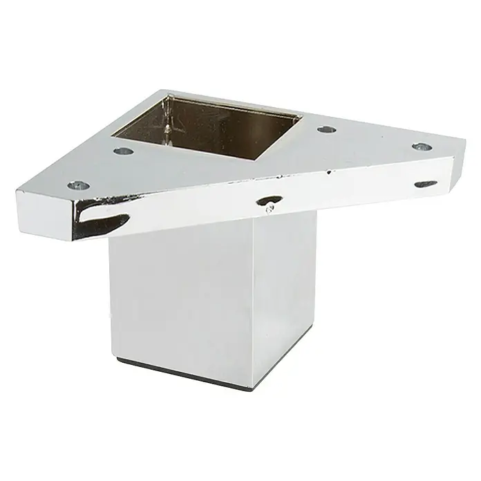 Rei Möbelfuß - L x B x H: 4 x 8 x 6 cm, Kunststoff, Chrom, 1 Stk. - Glänzender, dreieckiger Möbelbeschlag aus Metall. Ideal für moderne Möbeldesigns.