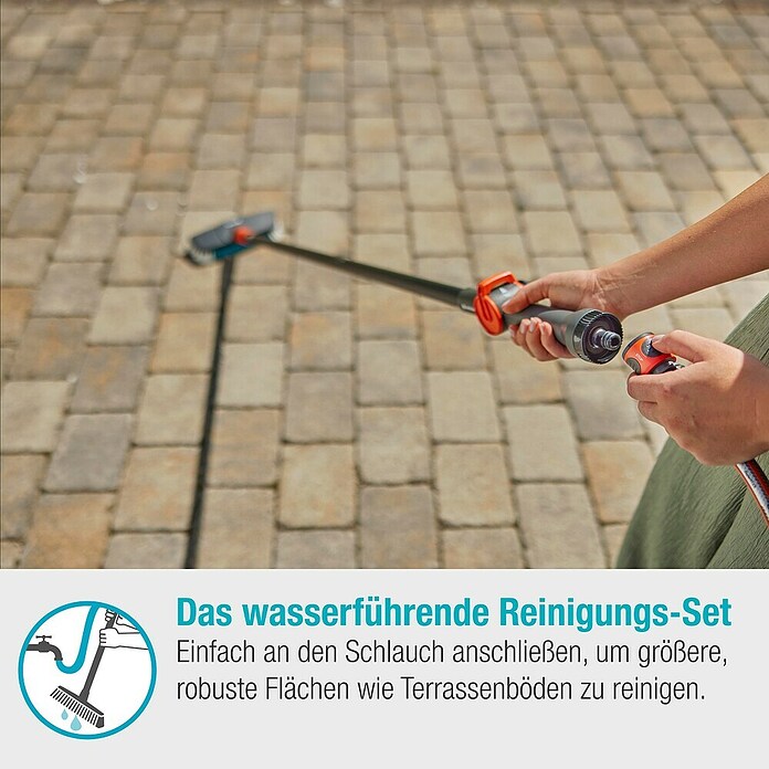 Gardena Cleansystem Waschbürsten-Set Cleansystem (3 -tlg., Länge Stiel: 150 cm) | BAUHAUS