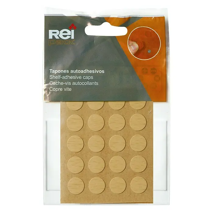 Rei Tapón embellecedor 4063 - Arce - Un paquete de tapones autoadhesivos para estanterías de REI pack, ideales para cubrir agujeros de tornillos y proteger estanterías.