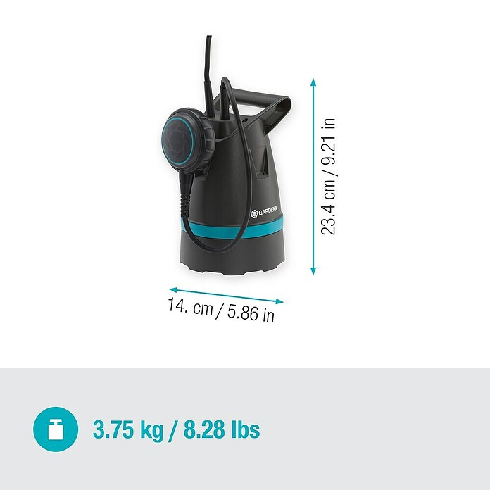 Gardena Potopna pumpa za čistu vodu 8600 BASIC  (400 W, Maksimalni protok: 8.600 l/h) | BAUHAUS