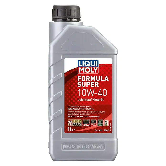 Liqui Moly Formula Super Motoröl - Geeignet für: Ältere Fahrzeuge, 10W-40, A3/B4/E4 - Ölflasche Liqui Moly Formula Super 10W-40.
