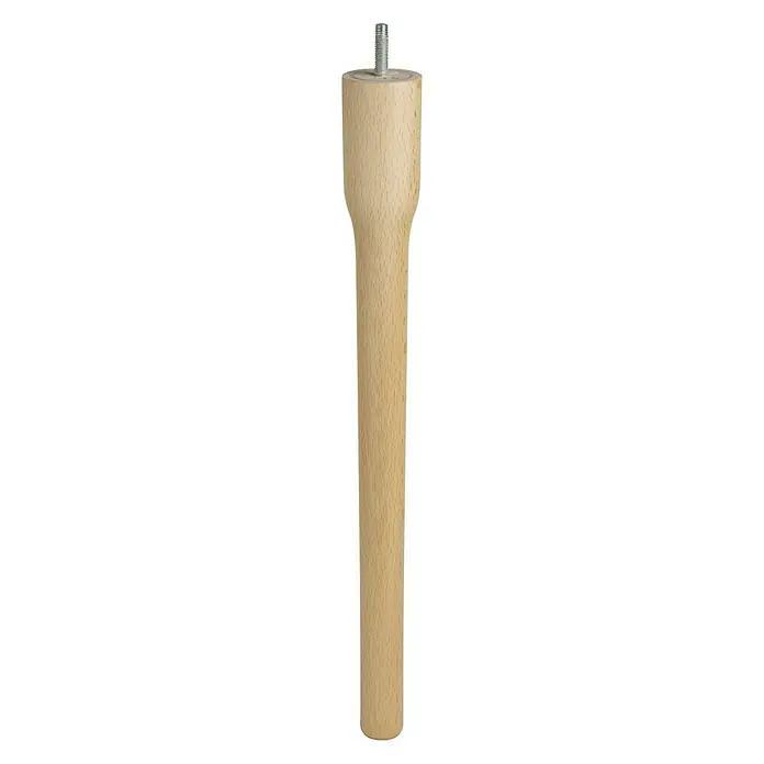 Rei Pata para muebles - Ø x L: 4,6 x 40 cm, Capacidad de carga: 30 kg, Madera, Haya - Pata de mueble de madera con tornillo de montaje para una fácil instalación. Ideal para proyectos de bricolaje y reparaciones.