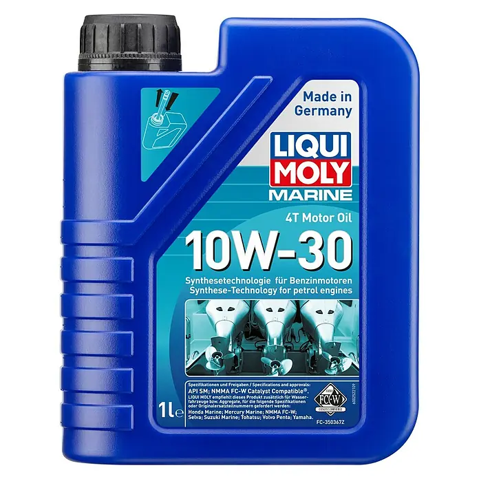 Liqui Moly Marine Motoröl 4T 10W-30 - Synthesetechnologie, 1 l - Liqui Moly Marine 10W-30 4T Motoröl. Synthesetechnologie für Benzinmotoren, empfohlen für Honda, Mercury, Suzuki, Yamaha und andere.