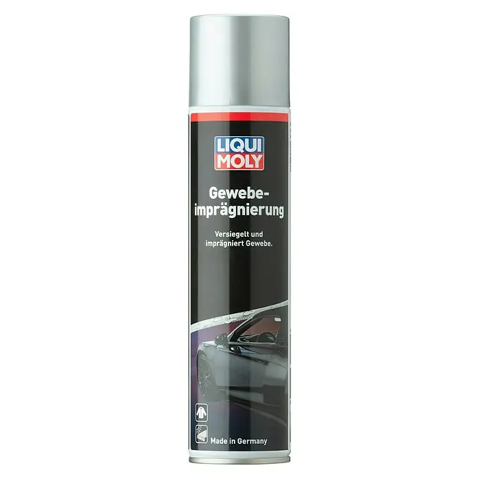 Liqui Moly Imprägnierung - 400 ml - Ein Bild einer Dose Liqui Moly Gewebe-Imprägnierung, ideal für die Versiegelung und Imprägnierung von Gewebe.