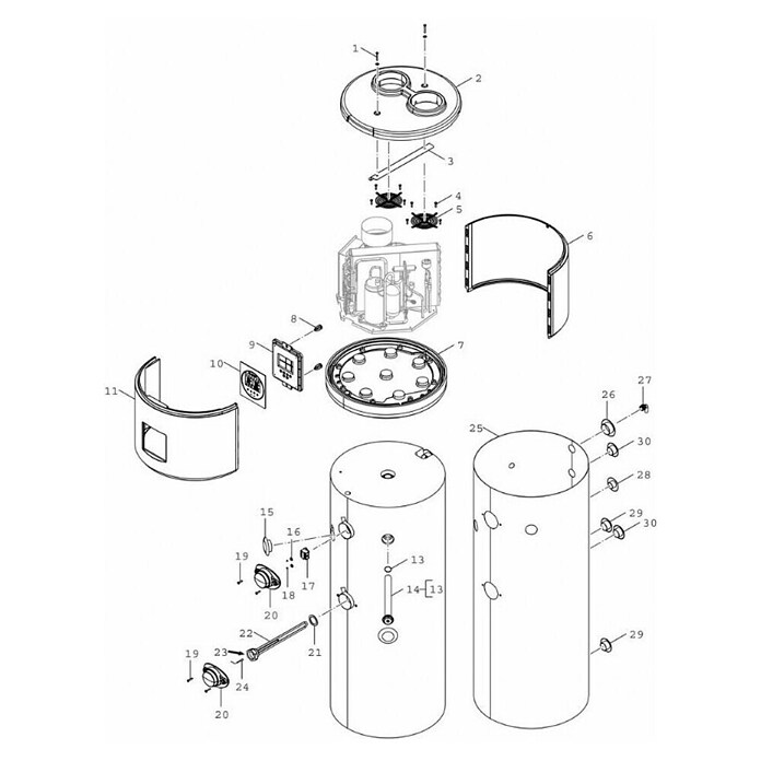 Bosch Warmwasser-Wärmepumpe CS5001 (Heizleistung: 0,7 kW, Fassungsvermögen: 260 l) | BAUHAUS