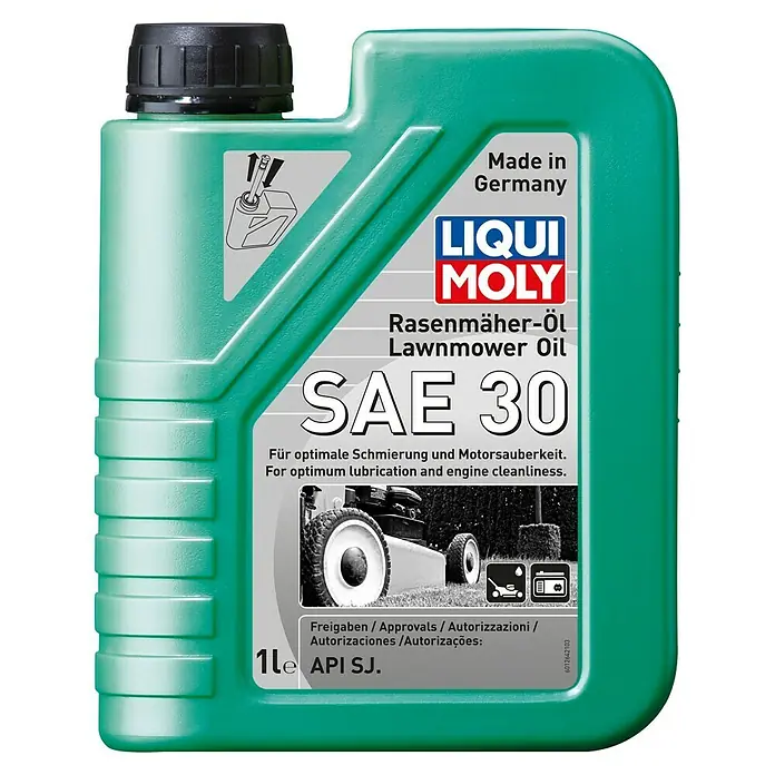 Liqui Moly Gartengeräte-Öl SAE 30 für Rasenmäher - SAE 30, 1.000 ml - Abbildung einer Flasche Liqui Moly Rasenmäheröl SAE 30.