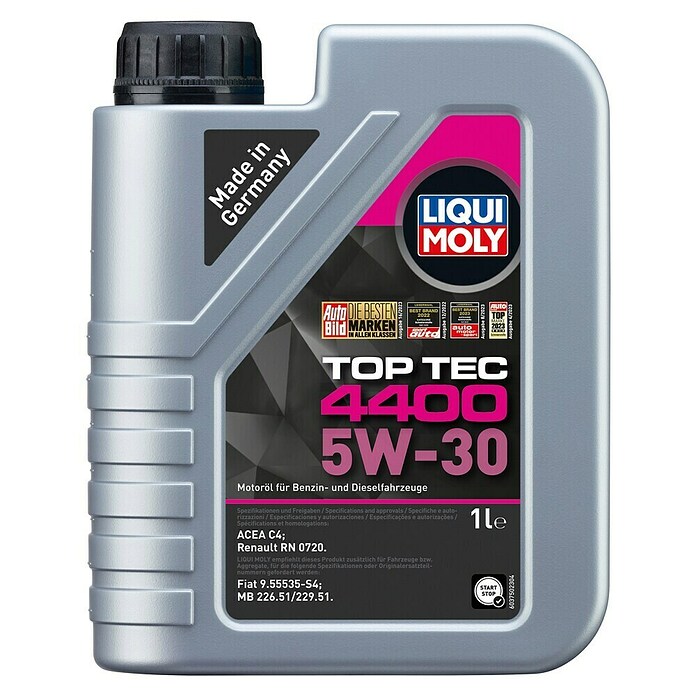 Liqui Moly Top Tec 4400 5w 30 Test Liqui Moly Leichtlaufmotorenöl Top Tec 4400 (5W-30, C4) | BAUHAUS