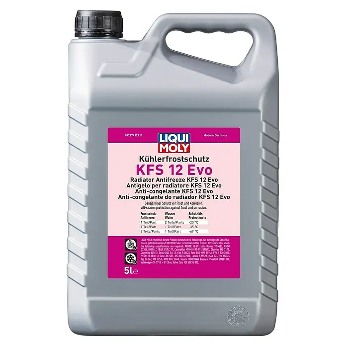 Liqui Moly Kühlerfrostschutz KFS 12 - 5 l, Max. Frostbeständigkeit: -69 °C - Flüssigkeit Moly Kühlerfrostschutz KFS 12 Evo: Zuverlässiger Schutz vor Frost und Korrosion für Kühlkreisläufe.