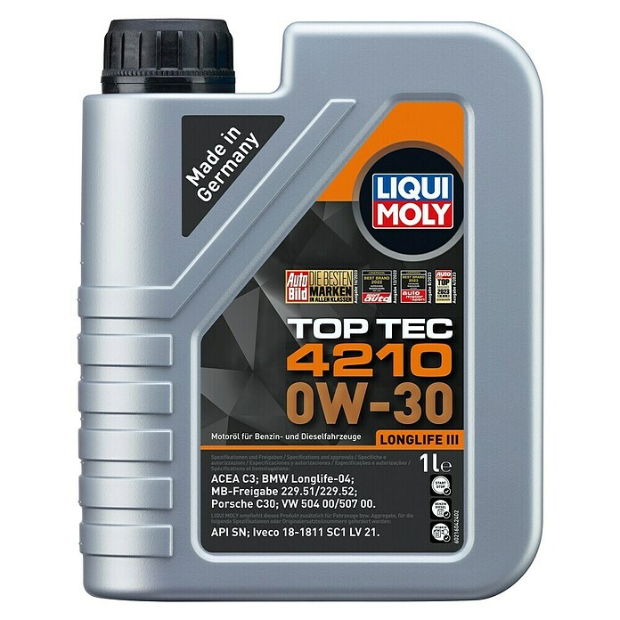 Liqui Moly Motoröl Top Tec 4210 (0W-30, C3, 1 l) | BAUHAUS