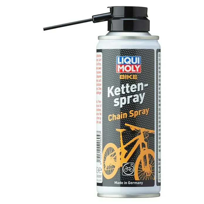 Liqui Moly Kettenspray Bike - 200 ml - Abbildung einer Dose Liqui Moly Ketten-Spray Bike, ein hochwertiges Schmiermittel für Fahrradketten.