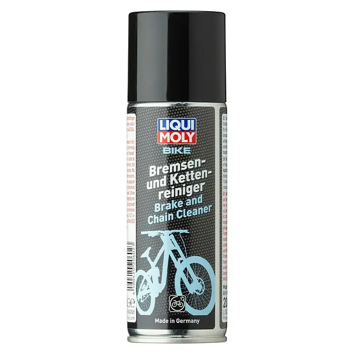 Liqui Moly Bremsen- & Teilereiniger Bike - 200 ml - Abbildung einer Dose LIQUI MOLY Bike Bremsen- und Kettenreiniger, ein Produkt zur Reinigung von Fahrradbremsen und -ketten.