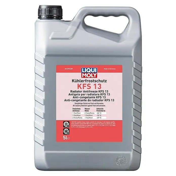 Liqui Moly Kühlerfrostschutz KFS 13 - 5 l, -20 °C - Flüssigkeit LIQUI MOLY Kühlerfrostschutz KFS 13, ein hochwertiges Produkt für den Schutz vor Frost und Korrosion im Kühlsystem.
