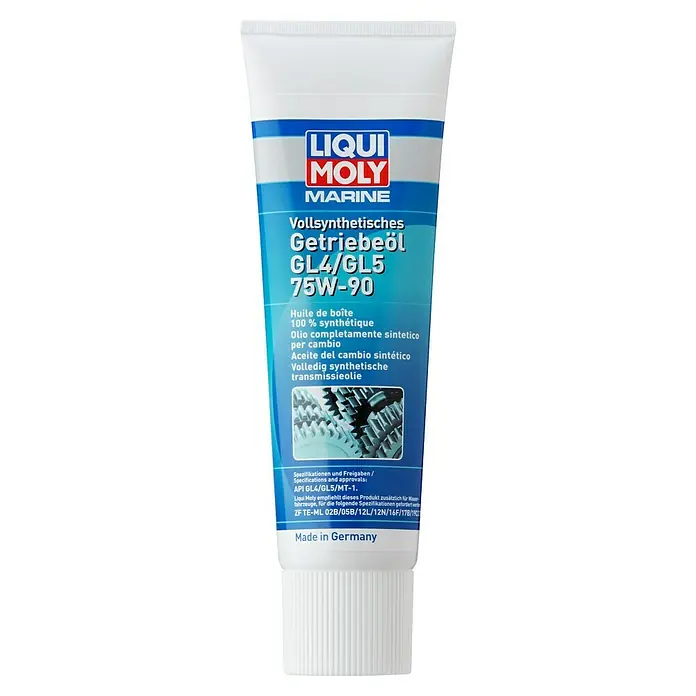 Liqui Moly Marine Getriebeöl GL4/GL5 75W-90 - Vollsynthetisch, 250 ml - Tube mit Liqui Moly Marine Vollsynthetischem Getriebeöl GL4/GL5 75W-90, ideal für Getriebe von Wasserfahrzeugen.