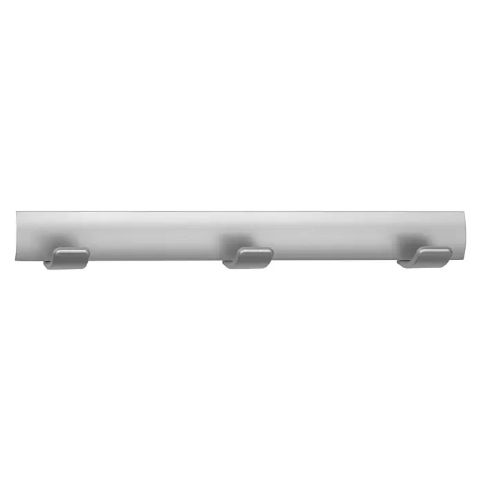 Inofix Perchero 3093 - L x An x Al: 38,4 x 5 x 4,6 cm, Metal, Cromo - Perchero de pared plateado con tres ganchos para guardar chaquetas y accesorios. Ideal para recibidor o baño.