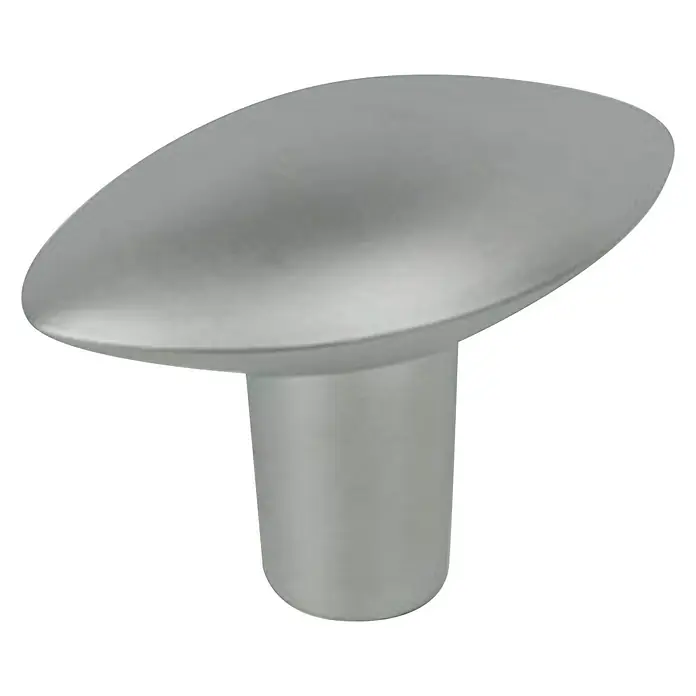 Nesu Tirador para muebles 4617 6 uds. - L x An x Al: 34 x 20 x 24 mm, Acero, Cromado - Un tirador ovalado de color plateado con base cilíndrica para cajones o armarios.