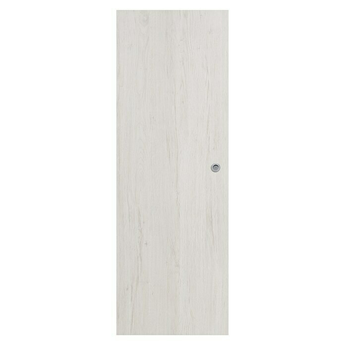 Puerta corredera de madera vinílica Quebec con uñero (72,5 x 203 cm, Blanco/gris, Alveolar)