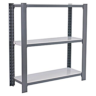 Simonrack Simonoffice Estantería para archivadores Offliclick Metal Inicial (Al x An x Pr: 100 x 90 x 30 cm, Capacidad de carga por balda: 200 kg, Número de baldas: 3 ud., Inserción, Gris/Blanco)