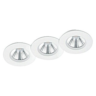 Trio Lighting Set de focos LED empotrables Zagros (3 × 5,5 W, Color de luz: Blanco cálido, Diámetro: 8,5 cm, Blanco, 3 ud.)