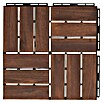 Klick-Holzfliese dunkel (Akazie, 30 x 30 cm, 5er Pack)